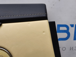 Door trim card rear left Lexus NX300 NX300h 18-20 black with beige insert, molding under carbon, scratches, bumps