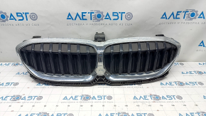 Radiator grill assembly BMW 3 G20 19-22 with blinds, chrome, without chamber, sand, break, break crepe