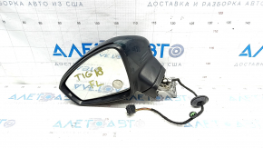 Side mirror left VW Tiguan 18- 6 pins, turn signal, green, scratches