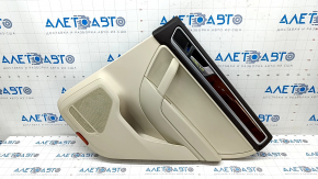 Door trim card rear right VW Touareg 11-14 leather beige with brown, without curtain, wood insert, with tweeter, burns