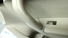 Door trim card front right VW Touareg 11-14 leather beige with brown, wood insert, with tweeter, scratches