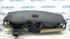 Torpedo front panel with AIRBAG BMW X5 E70 07-13 black and beige, inserts for light wood, rusty pyropatron, for dry cleaning
