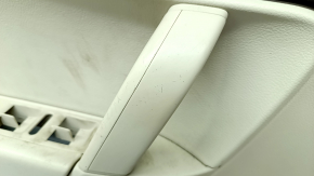 Door trim card front left VW Touareg 11-14 leather beige with brown, wood insert, with tweeter, for seat memory, scratches, for dry cleaning