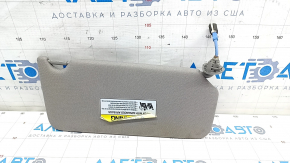 Left visor Honda Accord 13-17 gray, without hook for dry cleaning