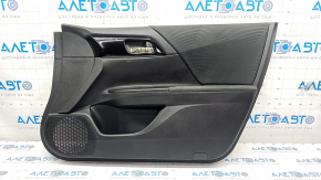 Door trim card front right Honda Accord 13-17 black with black insert cloth, armrest cloth, handle molding black gloss, for cleaning
