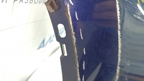 Bare front bumper VW Touareg 11-14 without parking sensors, under headlight washers, blue LH5X, scratches, dented, cracks in fasteners