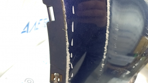 Bare front bumper VW Touareg 11-14 without parking sensors, under headlight washers, blue LH5X, scratches, dented, cracks in fasteners