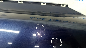 Bare front bumper VW Touareg 11-14 without parking sensors, under headlight washers, blue LH5X, scratches, dented, cracks in fasteners