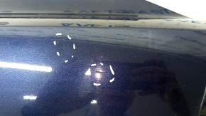 Bare front bumper VW Touareg 11-14 without parking sensors, under headlight washers, blue LH5X, scratches, dented, cracks in fasteners