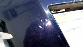 Bare front bumper VW Touareg 11-14 without parking sensors, under headlight washers, blue LH5X, scratches, dented, cracks in fasteners