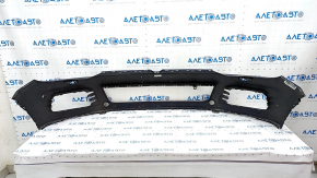 Bare front bumper VW Touareg 11-14 without parking sensors, under headlight washers, blue LH5X, scratches, dented, cracks in fasteners