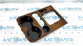 Center console trim with cup holder VW Touareg 11-17 wood grain