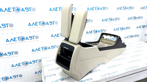 Central console armrest VW Touareg 11-17 beige leather, 2 armrests