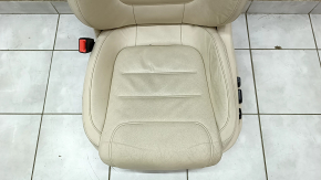 Driver's seat VW Touareg 11-16 with airbag, electric, heated, beige leather, seat control pad is broken