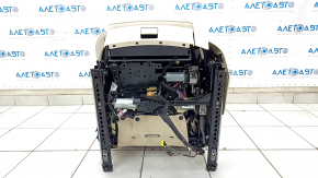Driver's seat VW Touareg 11-16 with airbag, electric, heated, beige leather, seat control pad is broken
