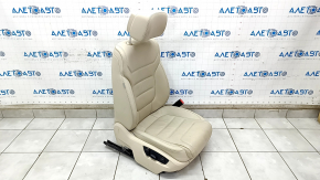 Passenger seat VW Touareg 11-16 with airbag, electric, heated, beige leather, seat control pad is broken