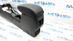 Console center armrest and cup holders Jeep Compass 17-21 leather black, scratches, for cleaning