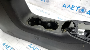 Console center armrest and cup holders Jeep Compass 17-21 leather black, scratches, for cleaning