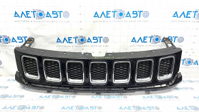 Radiator grill grill Jeep Compass 17 - assembled 3 parts, with chrome, cracks