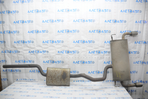 Exhaust line complete with barrel Ford Escape MK3 13-19 under chrome tips, catalyst sawed off, burnt out, dented