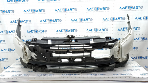 Front bumper bare Mitsubishi Outlander 16-21 rest white W13, scratches, cracked