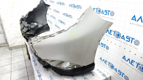Front bumper bare Mitsubishi Outlander 16-21 rest white W13, scratches, cracked