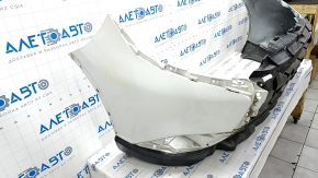 Front bumper bare Mitsubishi Outlander 16-21 rest white W13, scratches, cracked