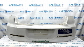 Rear bumper bare Chevrolet Volt 11-15 white, crack, broken fasteners, in paint, scratches