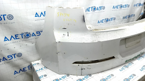 Rear bumper bare Chevrolet Volt 11-15 white, crack, broken fasteners, in paint, scratches