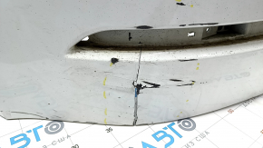Rear bumper bare Chevrolet Volt 11-15 white, crack, broken fasteners, in paint, scratches