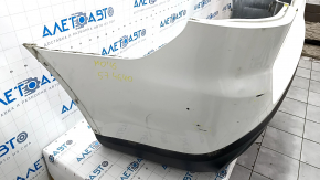 Rear bumper bare Mitsubishi Outlander 16-21 rest, white, dented, torn, scratches, broken fasteners