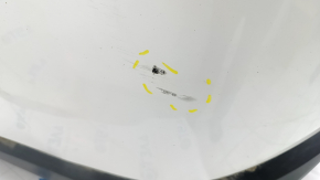 Rear bumper bare Mitsubishi Outlander 16-21 rest, white, dented, torn, scratches, broken fasteners