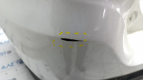 Rear bumper bare Mitsubishi Outlander 16-21 rest, white, dented, torn, scratches, broken fasteners