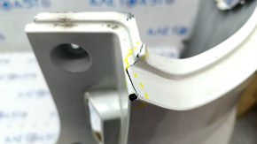 Rear bumper bare Mitsubishi Outlander 16-21 rest, white, dented, torn, scratches, broken fasteners