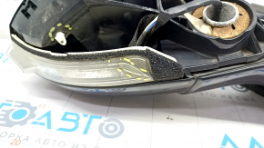 Right side mirror Chevrolet Volt 11-15 without cover, 7 pins, broken fasteners, crack in turn signal