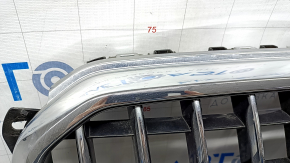 Radiator grill Audi Q5 8R 13-17 rest, gloss, chrome, chrome inserts, under parking sensors sand, crack, scratches