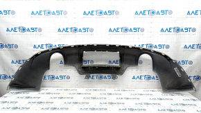 Rear bumper lip for 2 pipes Audi Q5 8R 13-17 for parking sensors, for towbar, without plug, white, crack, scratches