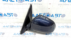 Side mirror left BMW X5 F15 14-18 mount glossy, 5 pins, turn signal, heated, auto-dimming, blue