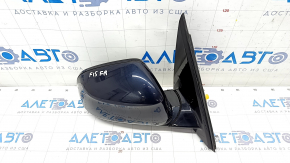 Side mirror right BMW X5 F15 14-18 mount glossy, 5 pins, turn signal, heated, auto-dimming, blue
