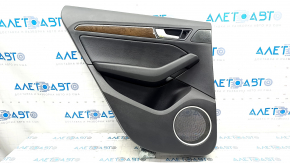 Door trim card rear left Audi Q5 8R 09-17 black, insert black, armrest rubber, molding under wood gloss, Bang and Olufsen