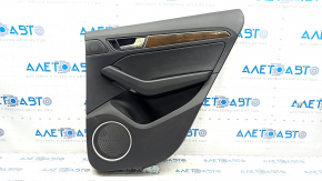 Door trim card rear right Audi Q5 8R 09-17 black, insert black, armrest rubber, molding under wood gloss, Bang and Olufsen