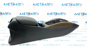 Central console armrest and cup holders Audi Q5 8R 09-17 black, wood trim, scratches