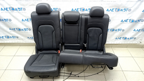 Rear row of seats 2nd row Audi Q5 8R 09-17 leather, black, for dry cleaning, broken backrest lock, crack