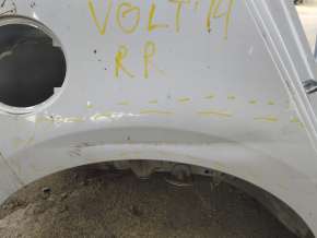 Quarter wing rear right Chevrolet Volt 11-15 on the body, white, dented, bumps