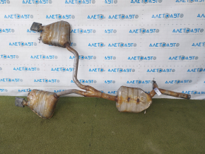 Muffler rear part with barrels Audi Q5 8R 09-17 2.0T with chrome tips, rusty