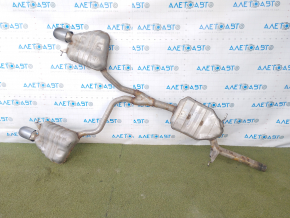 Muffler rear part with barrels Audi Q5 8R 09-17 2.0T with chrome tips, rusty
