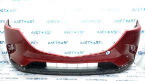 Front bumper bare Mazda CX-9 16- without parking sensors, red, crack, scratches
