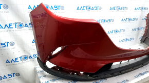 Front bumper bare Mazda CX-9 16- without parking sensors, red, crack, scratches