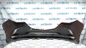Front bumper bare Mazda CX-9 16- without parking sensors, red, crack, scratches