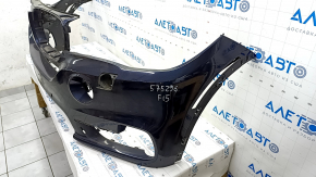 Bare front bumper BMW X5 F15 14-18 for 2 parking sensors, headlight washers, blue A89, scratches, dents
